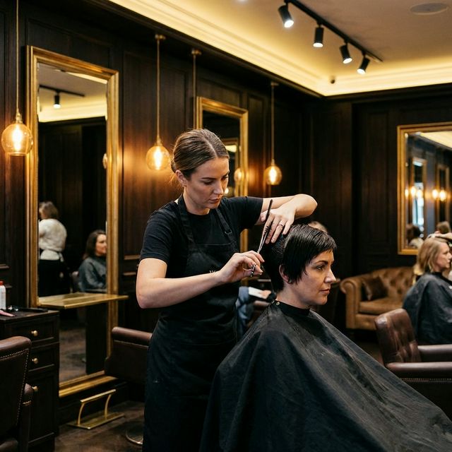 Corte de cabello de precisión por estilista profesional